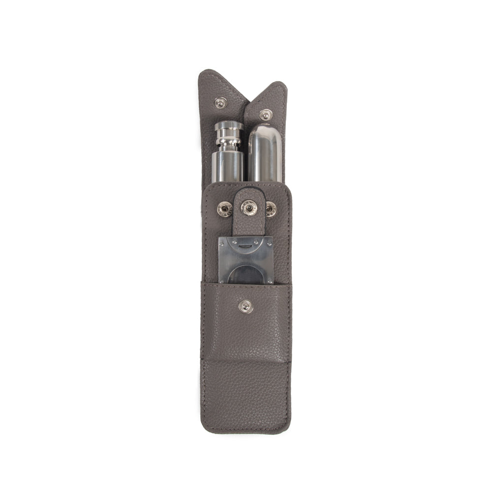 The Hip Trio Cigar and Flask Set Grey