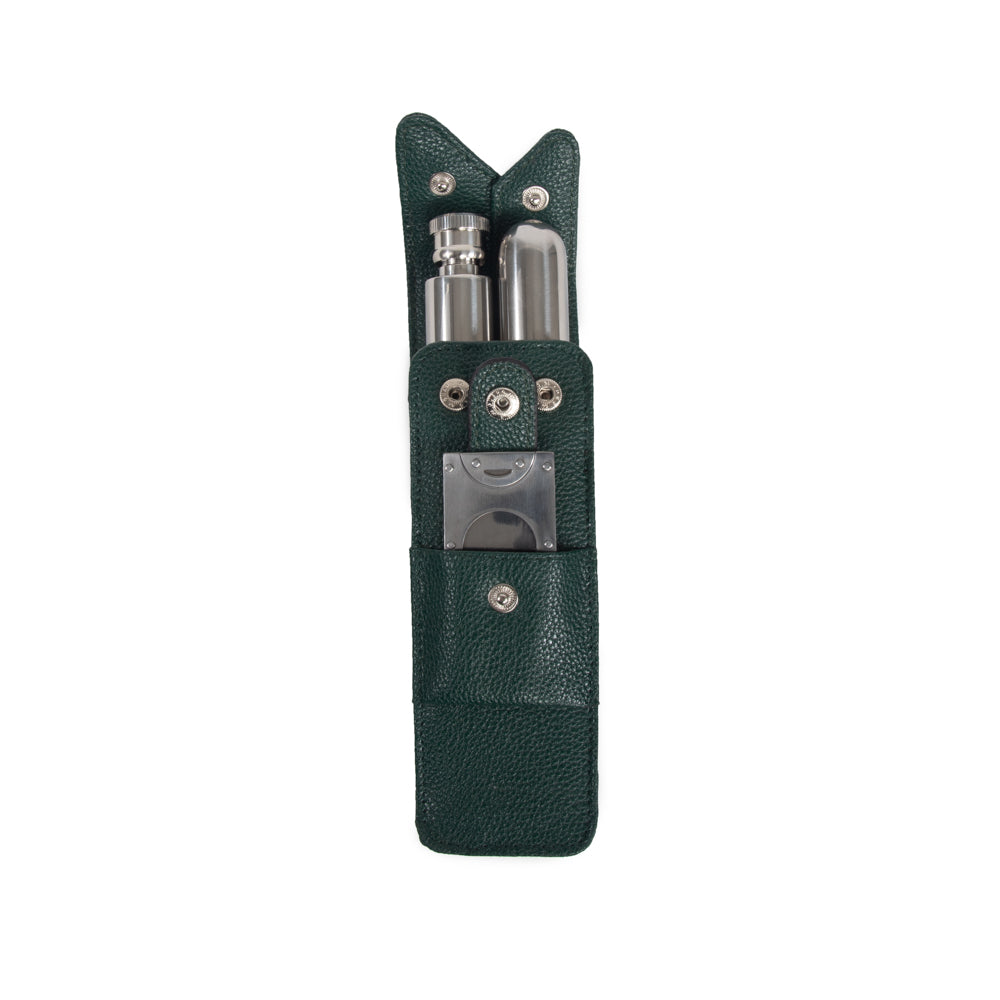 The Hip Trio Cigar and Flask Set Green