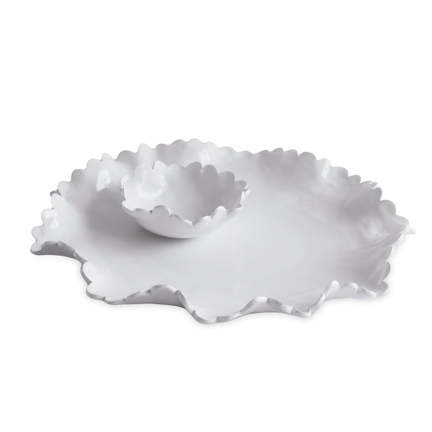 Beatriz Ball VIDA Colette Round Platter with Mini Dip Bowl (White) - PRE-ORDER