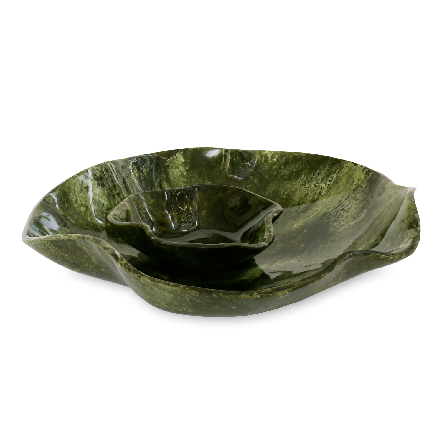 Beatriz Ball RESIN Malachite Bowl with Dip (Green)