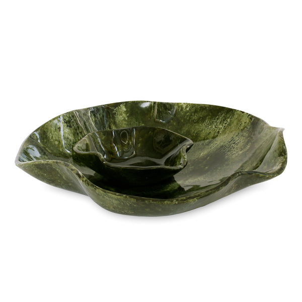 Beatriz Ball RESIN Malachite Bowl with Dip (Green)