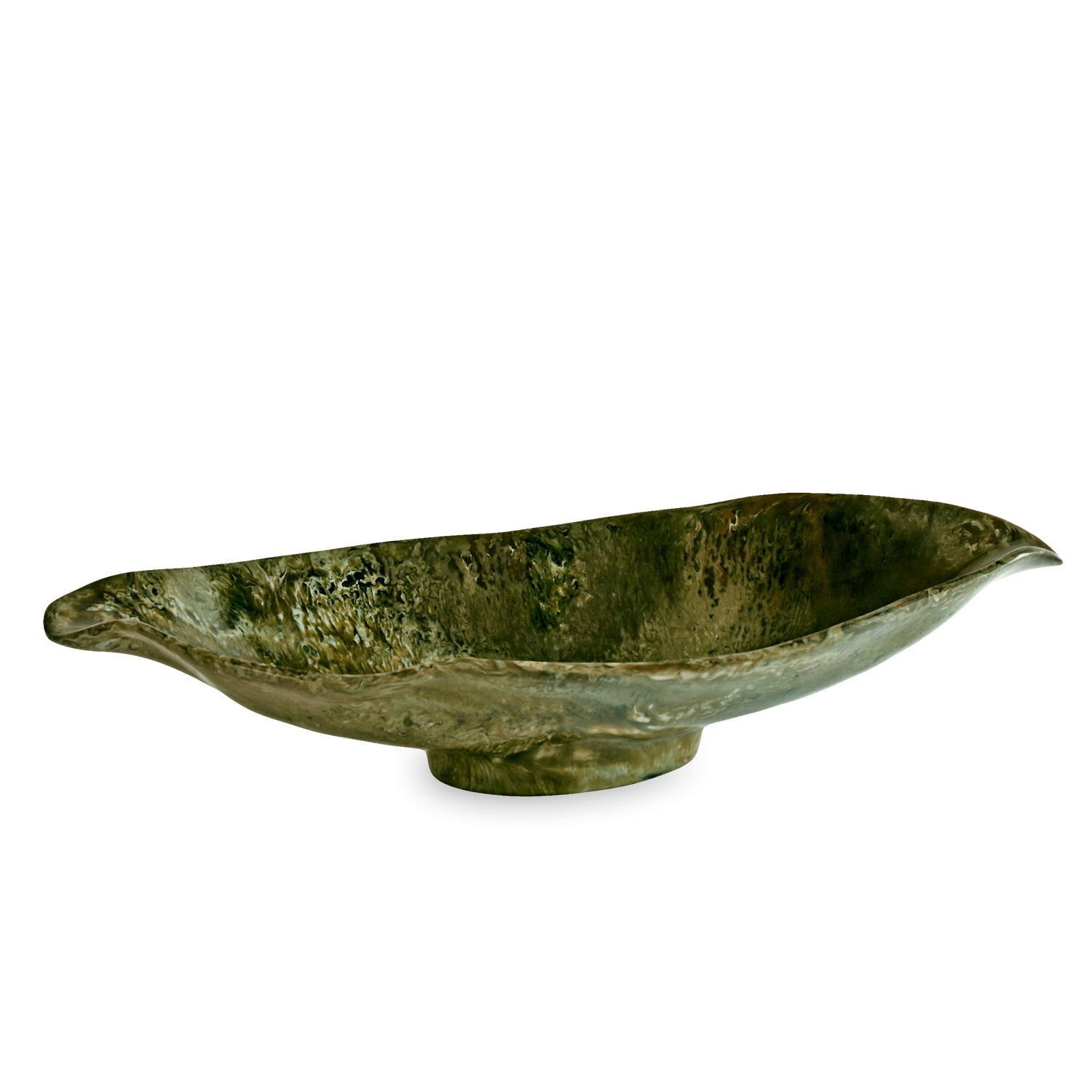 Beatriz Ball RESIN Malachite Medium Oval Bowl  (Green)