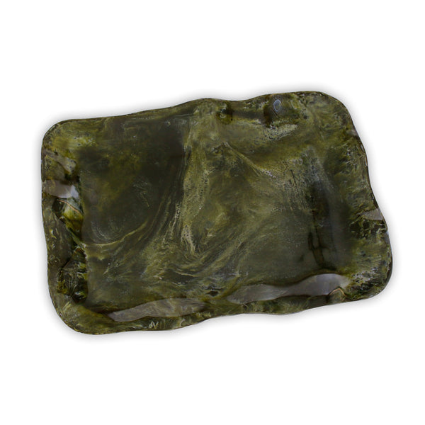 Beatriz Ball RESIN Malachite Extra Large Rectangular Tray  (Green)