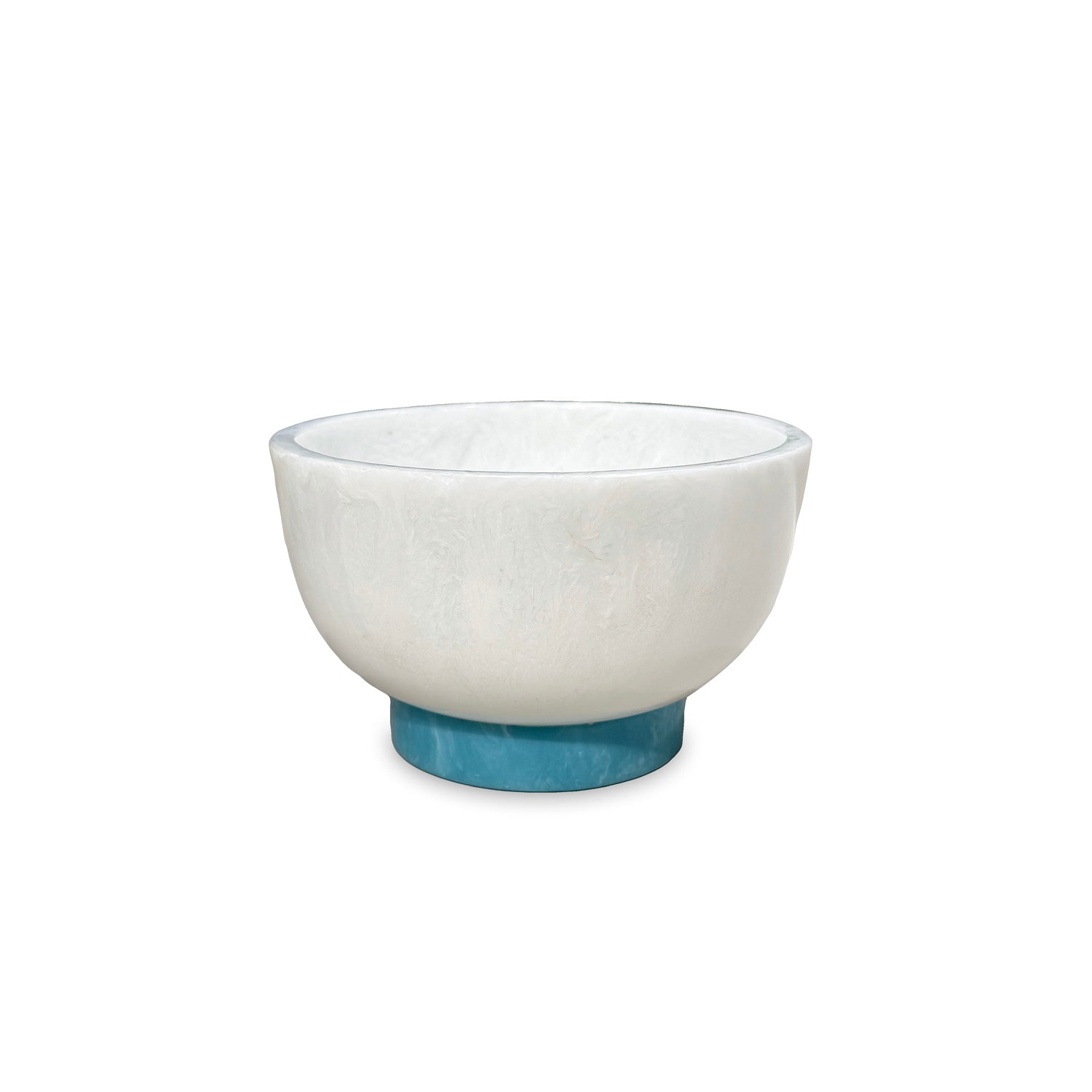 Beatriz Ball RESIN Rio Small Bowl with Base (White and Turquoise)
