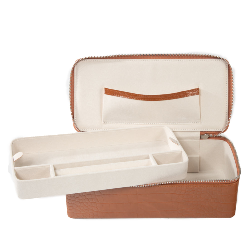 Sydney 1 Tray Jewelry Case Brown