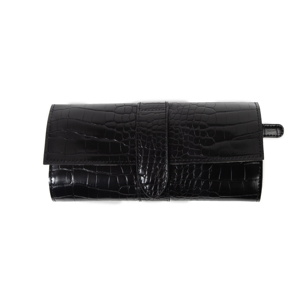 Sydney 3 Pocket Jewelry Roll Black