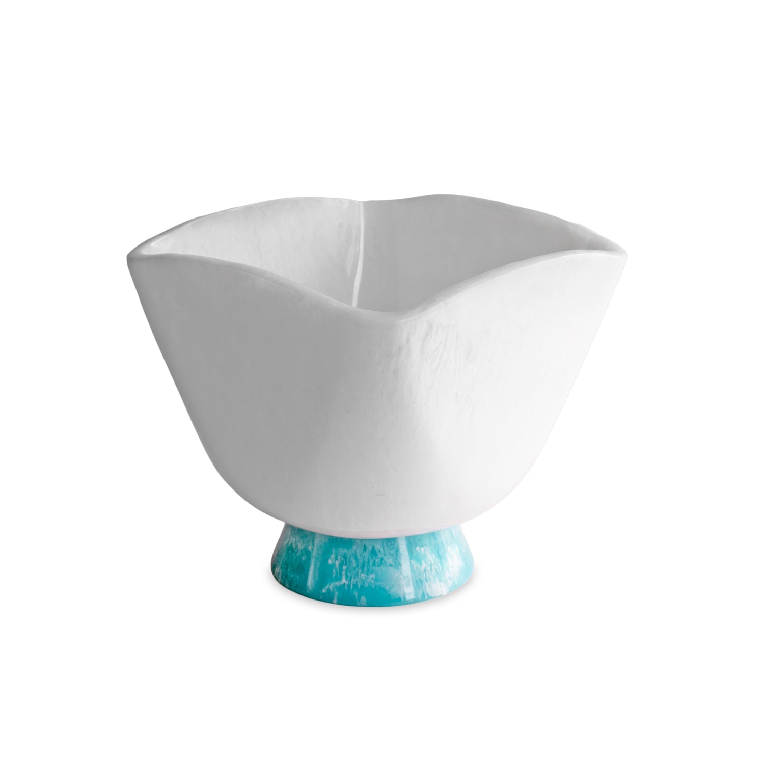 Beatriz Ball RESIN Rio Large Wine Bucket with Base (White and Turquoise)