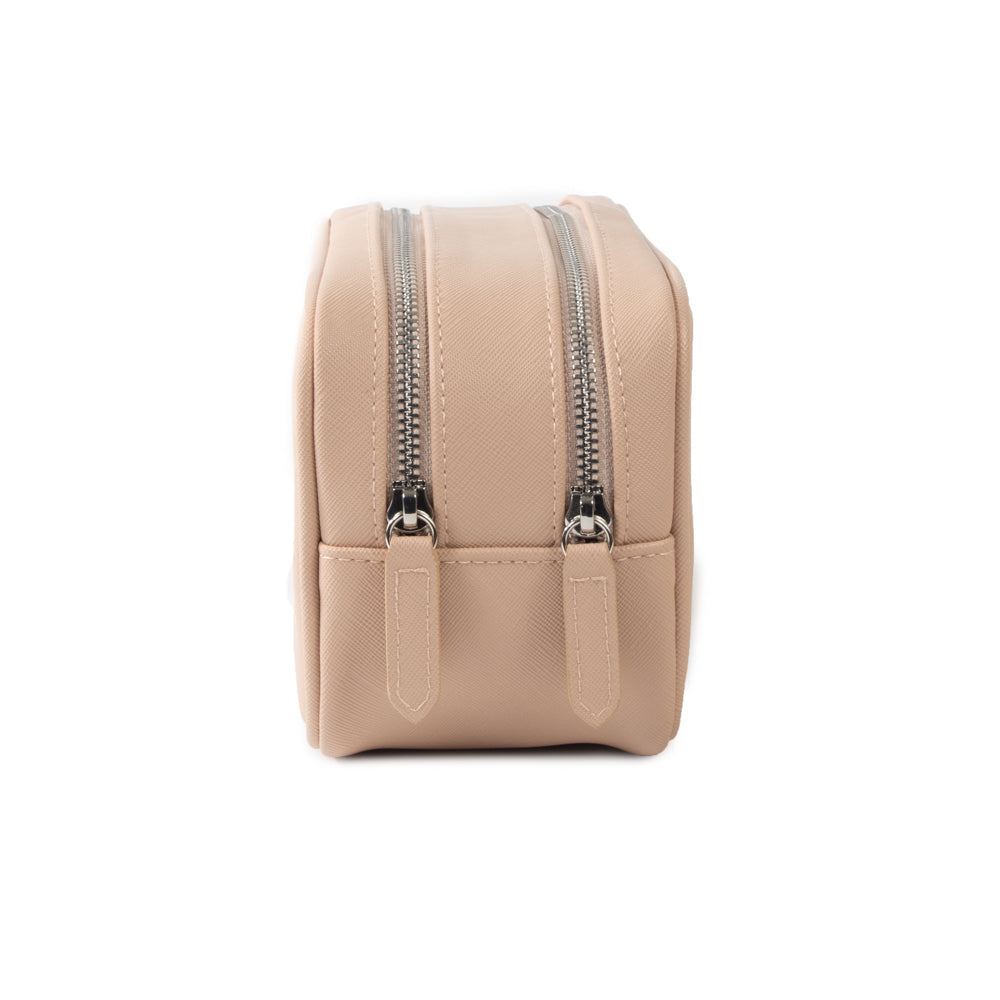 Corie Double Zip Cosmetic Case Taupe