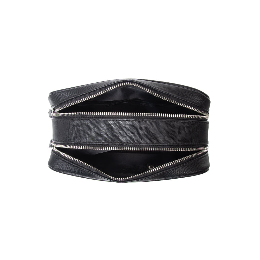 Corie Double Zip Cosmetic Case Black