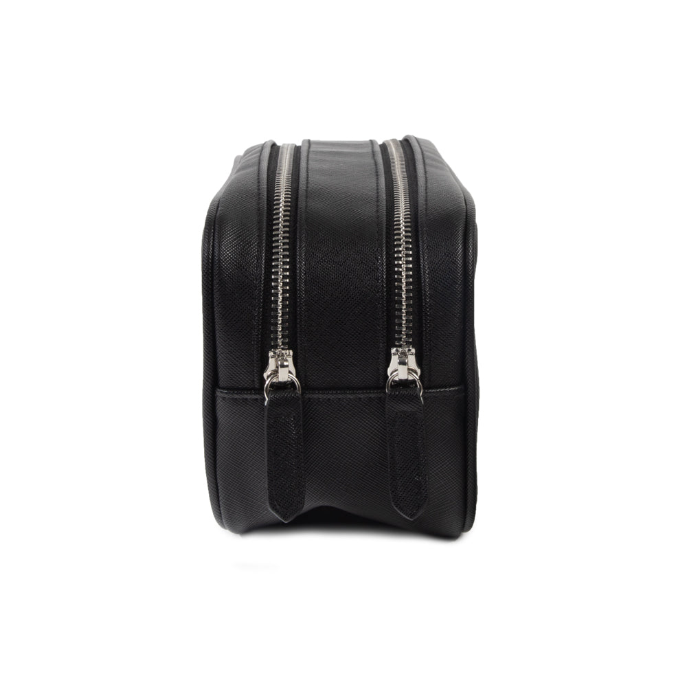 Corie Double Zip Cosmetic Case Black