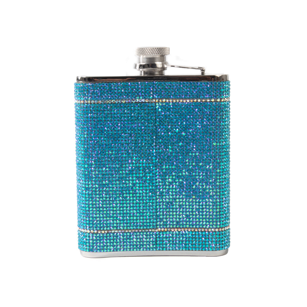 The Crystal Flask 6oz Blue/Silver