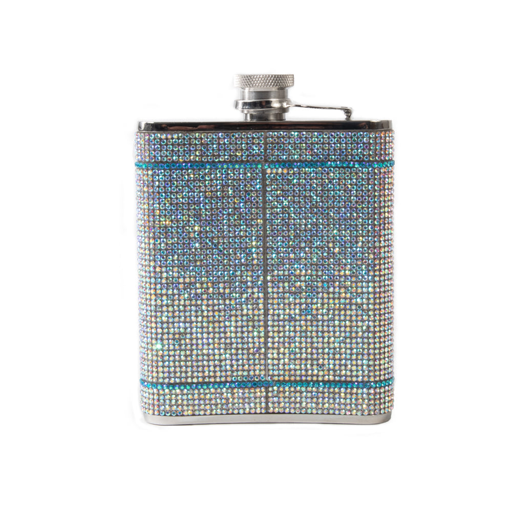 The Crystal Flask 6oz Silver/Blue