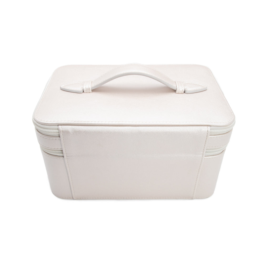 Abby Jewelry & Cosmetic Case Pearl White
