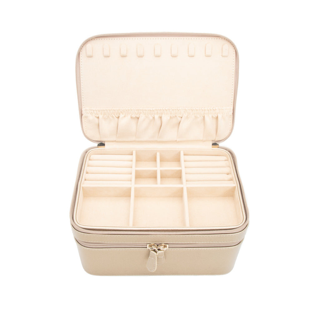 Abby Jewelry & Cosmetic Case Pearl White