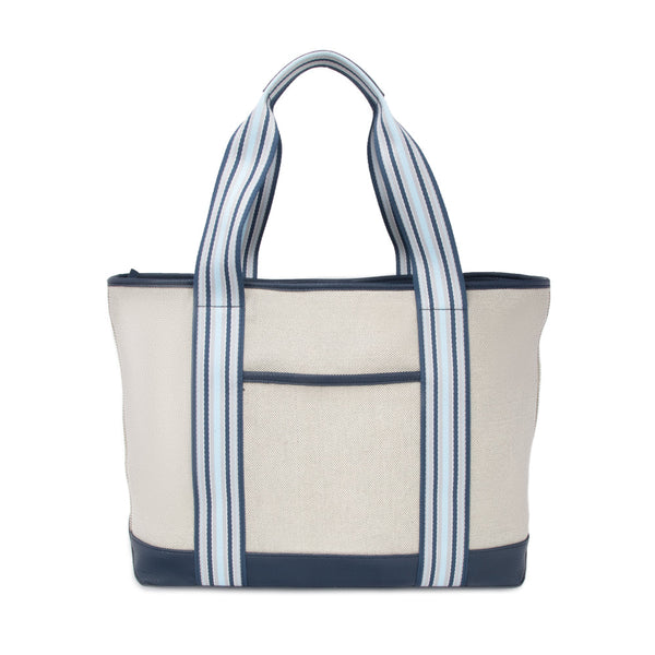 The Capri Stripe Tote Navy