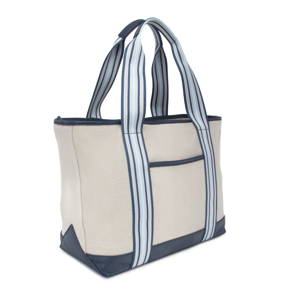 The Capri Stripe Tote Navy
