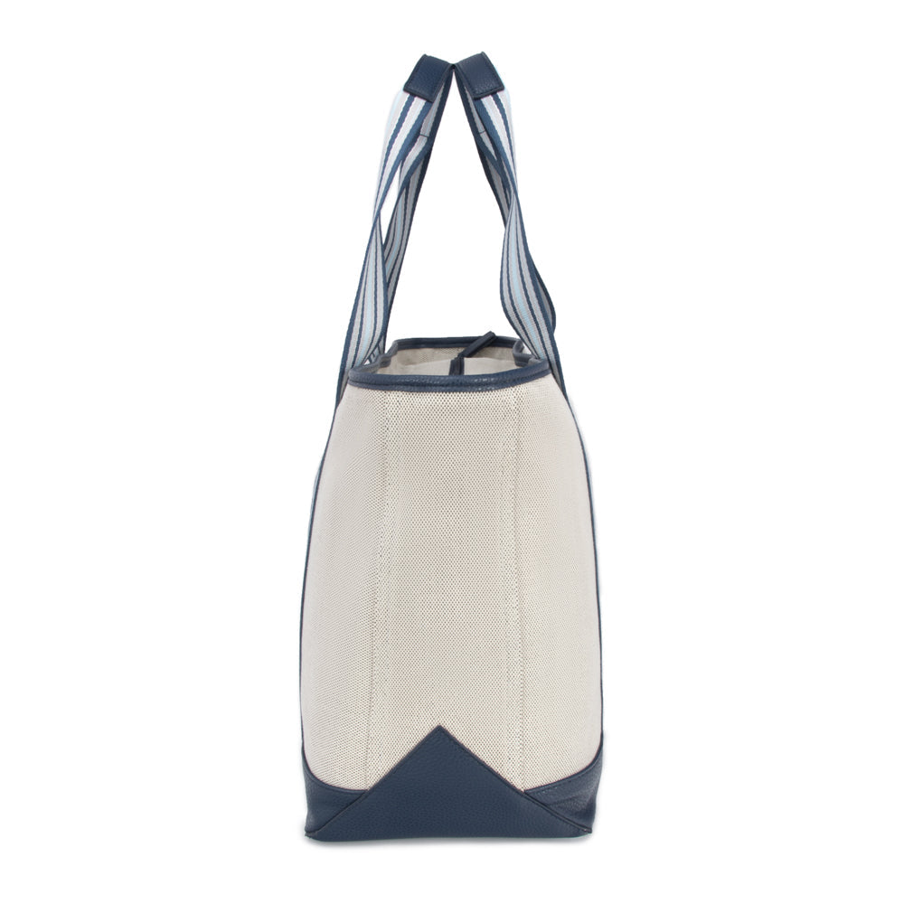 The Capri Stripe Tote Navy