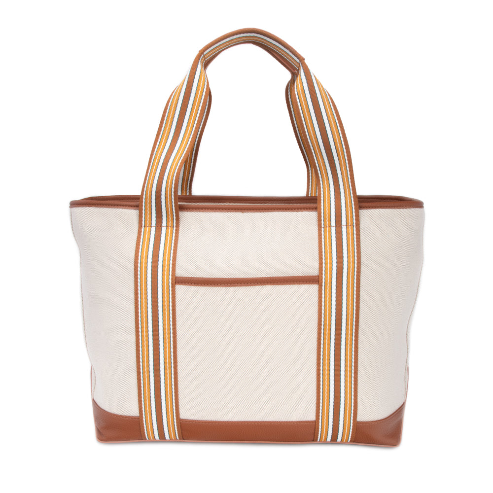 The Capri Stripe Tote Brown