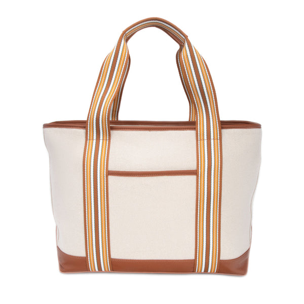 The Capri Stripe Tote Brown