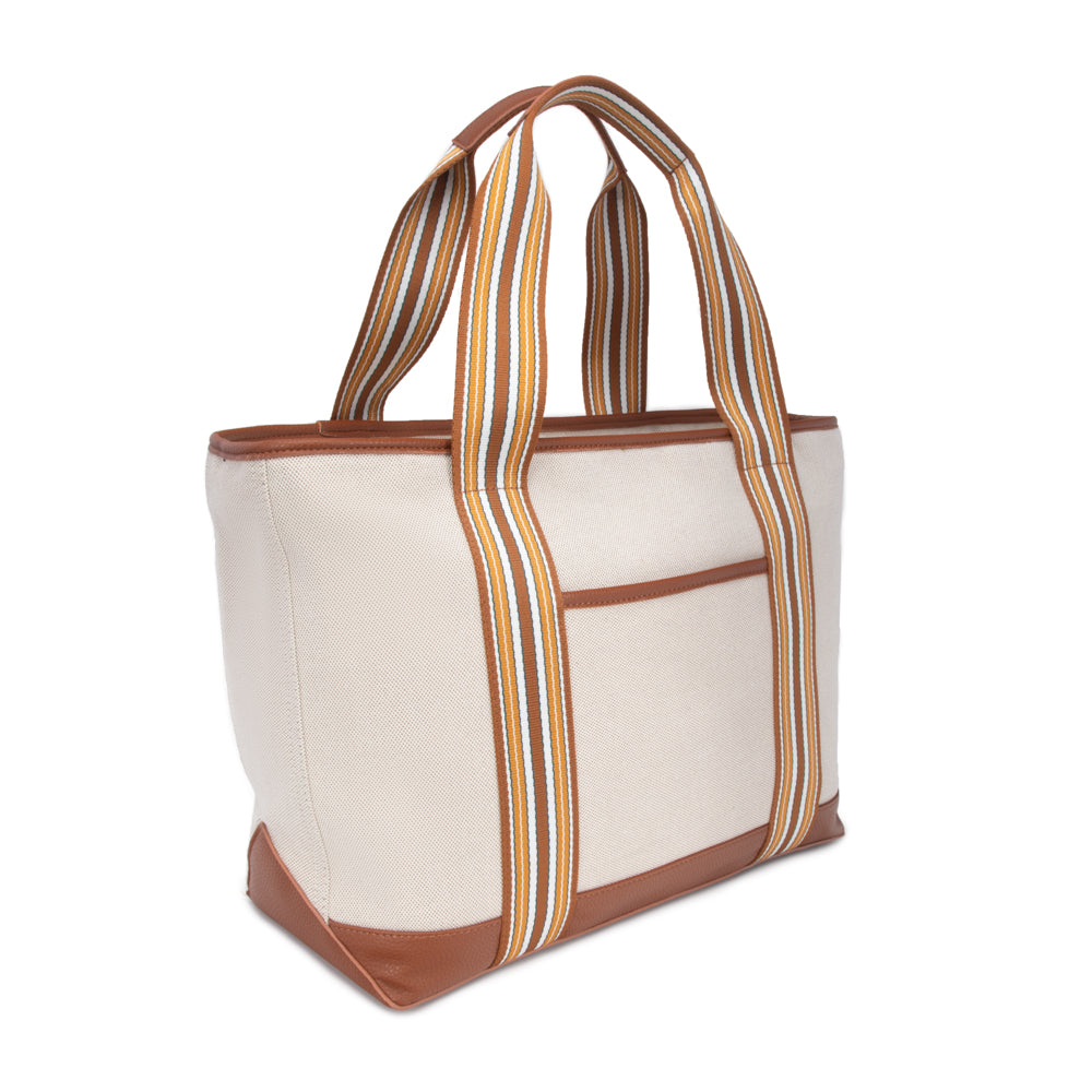 The Capri Stripe Tote Brown
