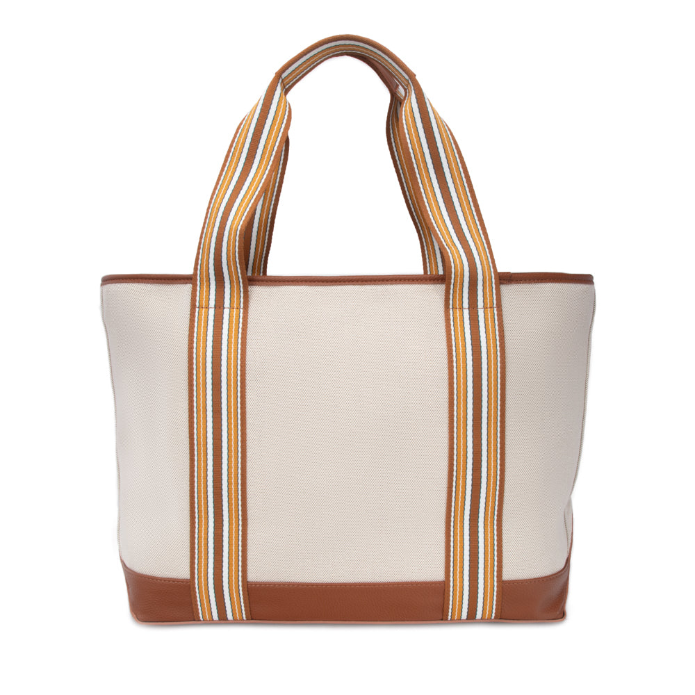 The Capri Stripe Tote Brown