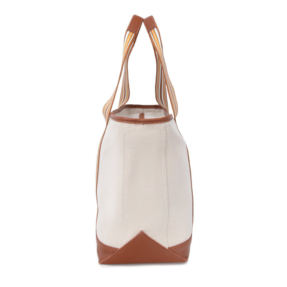 The Capri Stripe Tote Brown