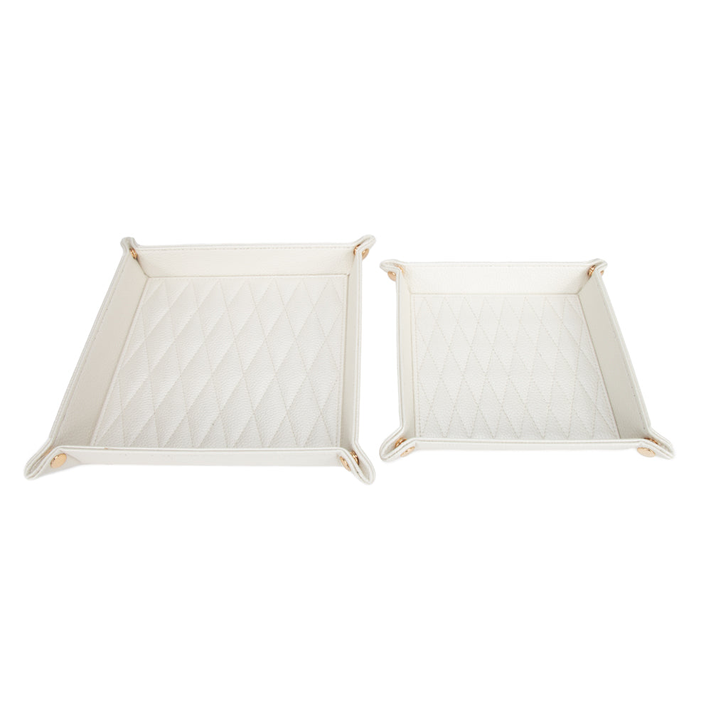 Leah 2-Piece Quilted Throw All Pearl White