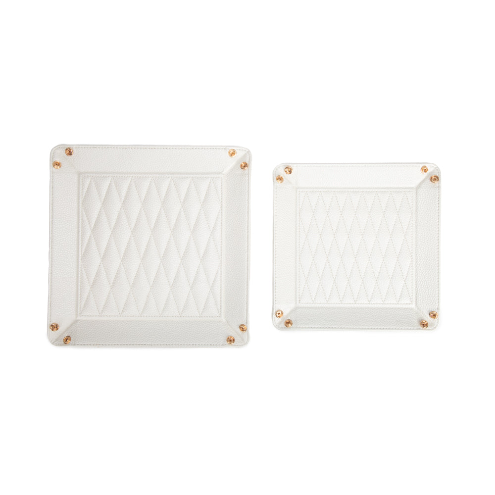 Leah 2-Piece Quilted Throw All Pearl White