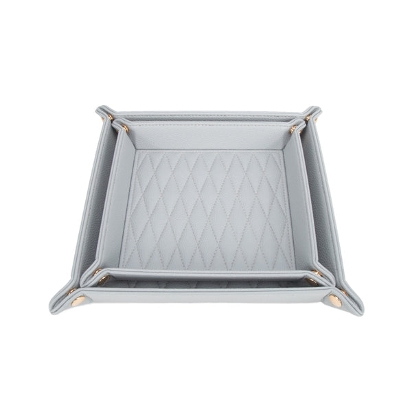 Leah 2-Piece Quilted Throw All Light Grey