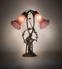 17" High Lavender Tiffany Pond Lily 2 Light Trellis Girl Accent Lamp