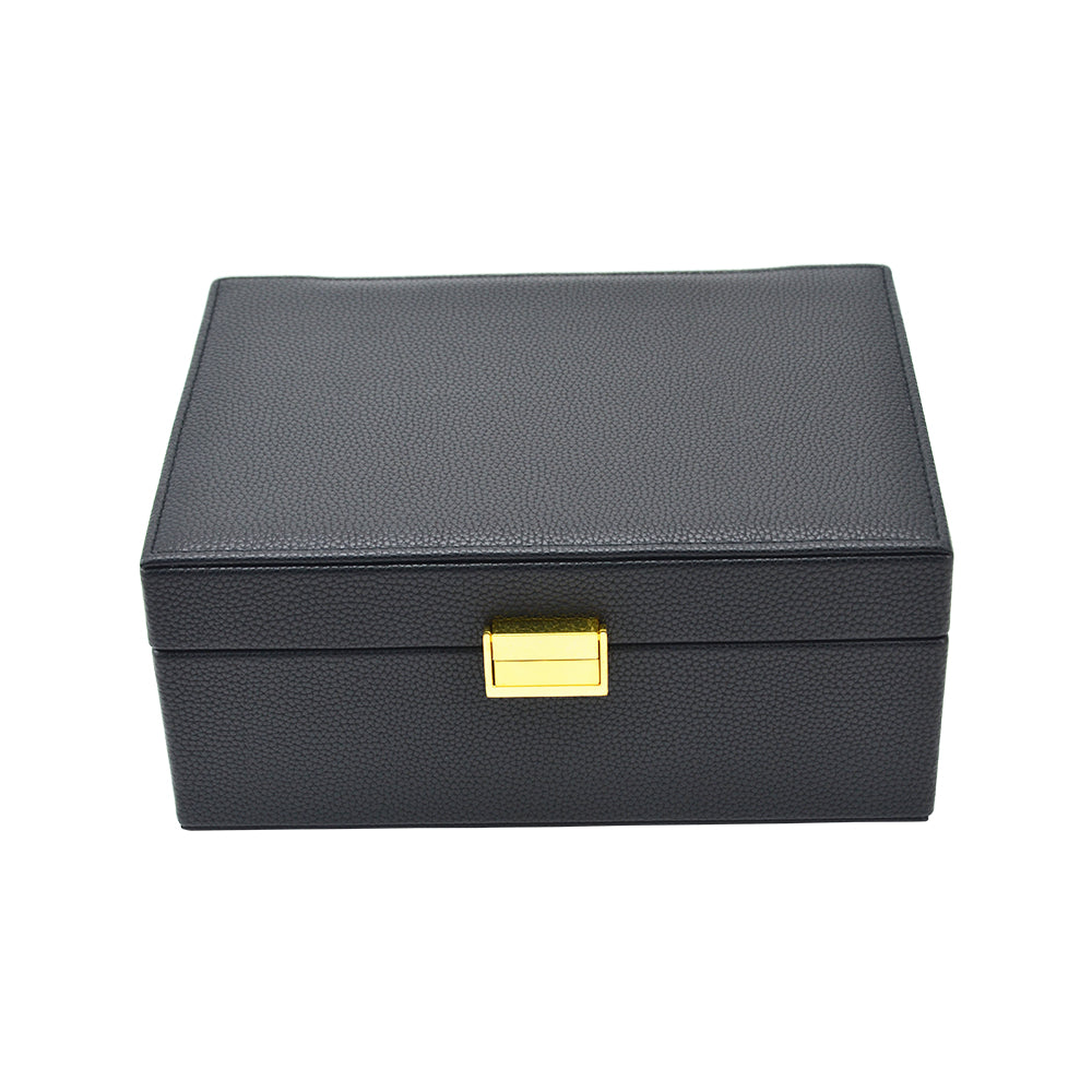 Leah 2 Tier Jewelry Box Black