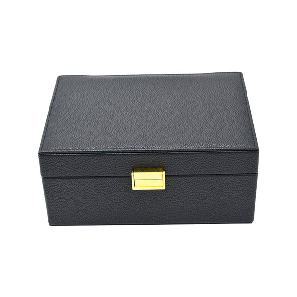 Leah 2 Tier Jewelry Box Black
