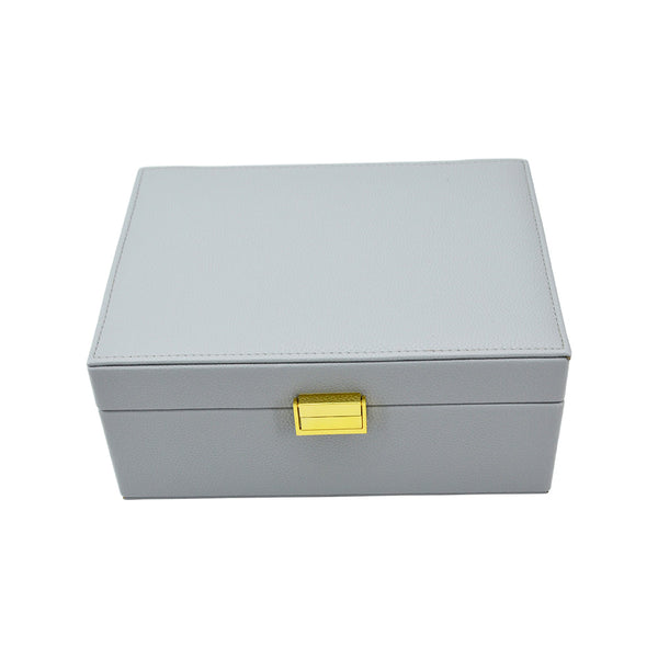 Leah 2 Tier Jewelry Box Light Grey
