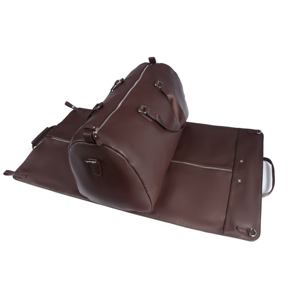 Brett 2 Piece Duffel & Garment Bag Brown