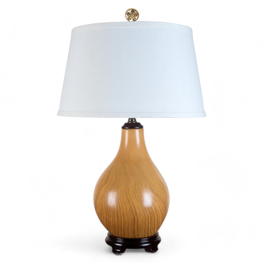 Danny's Fine Porcelain 25h X 15d Wood Grain Porcelain Lamp
