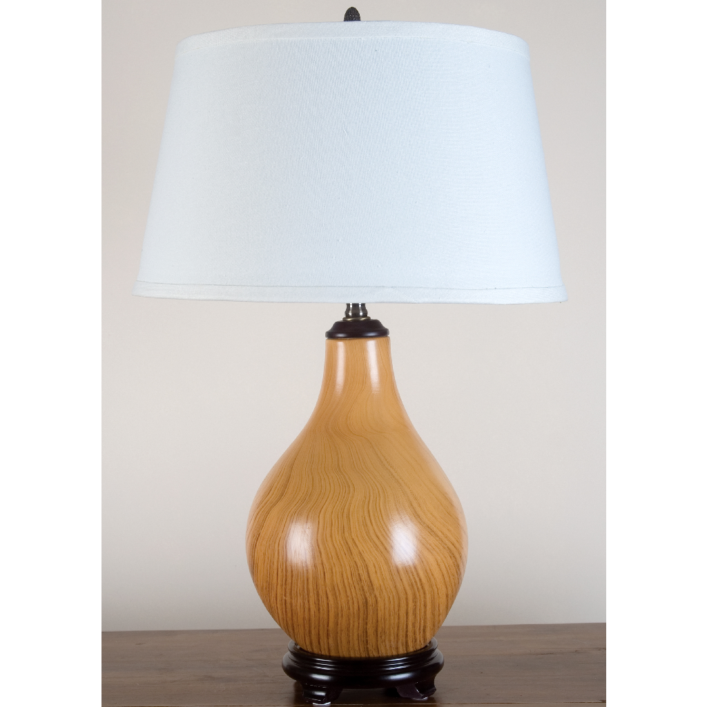 Danny's Fine Porcelain 25h X 15d Wood Grain Porcelain Lamp