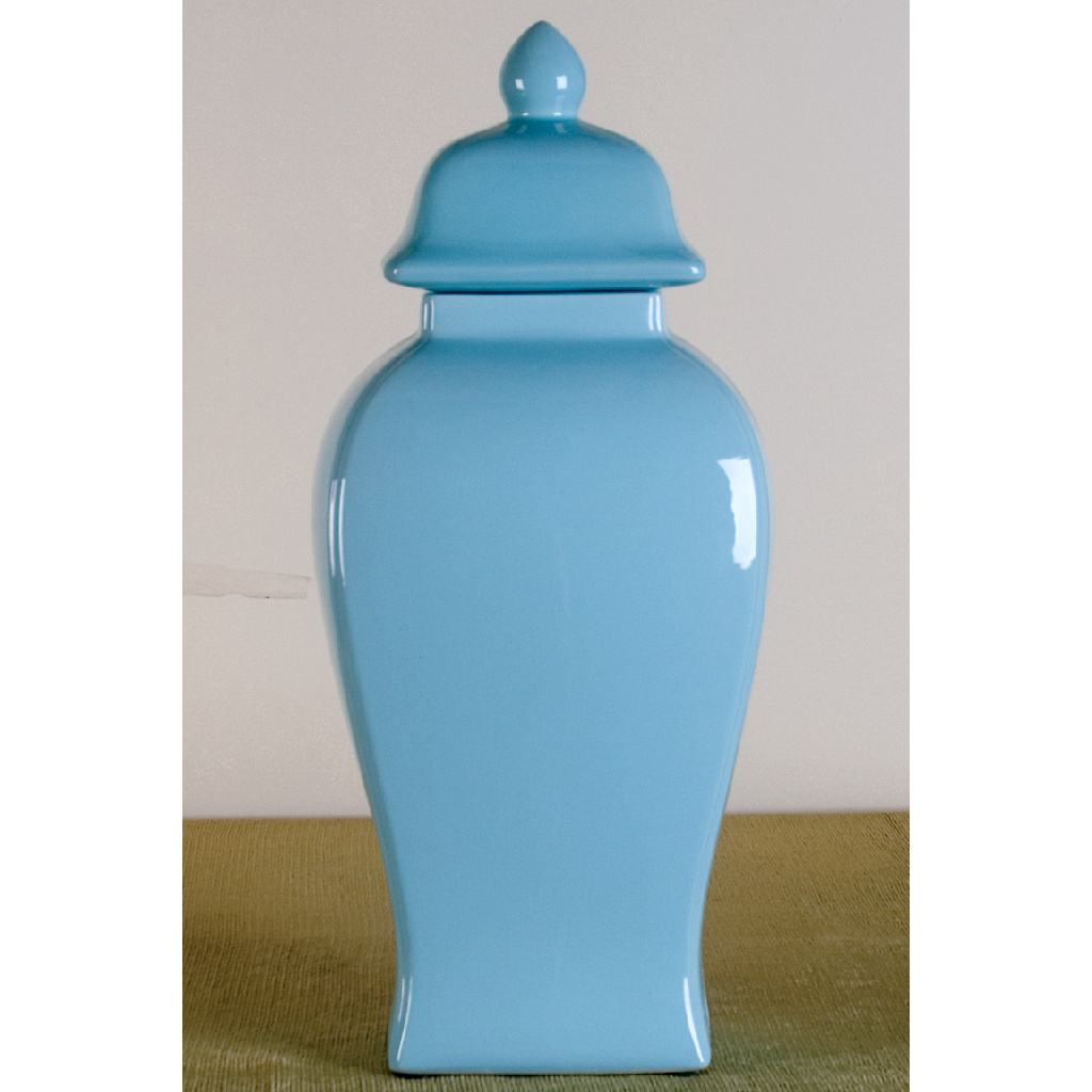 Danny's Fine Porcelain Rectangular Temple Jar-Light Blue