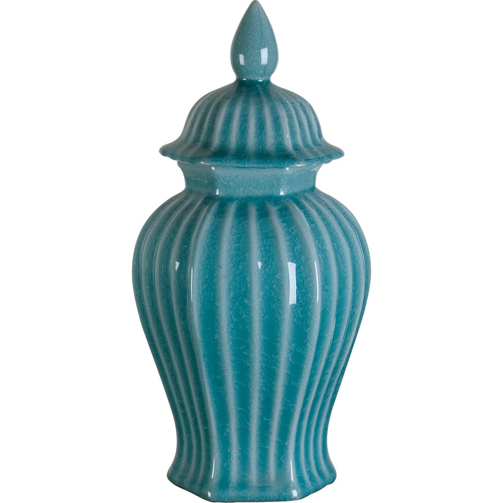 Danny's Fine Porcelain 8l X 8d X 19h (c2415-18) Hex Lined Jar-Celadon