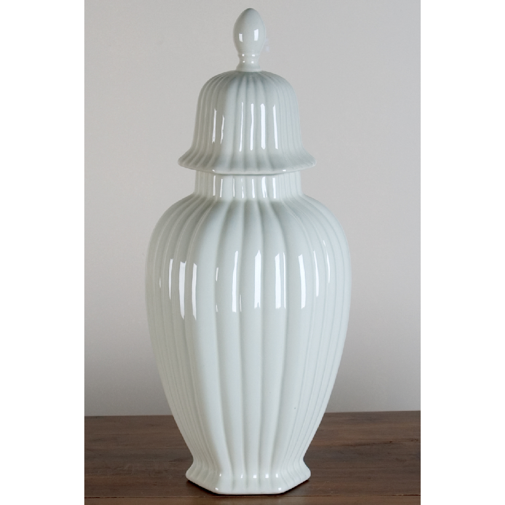 Danny's Fine Porcelain Line Hex Jar- Cream