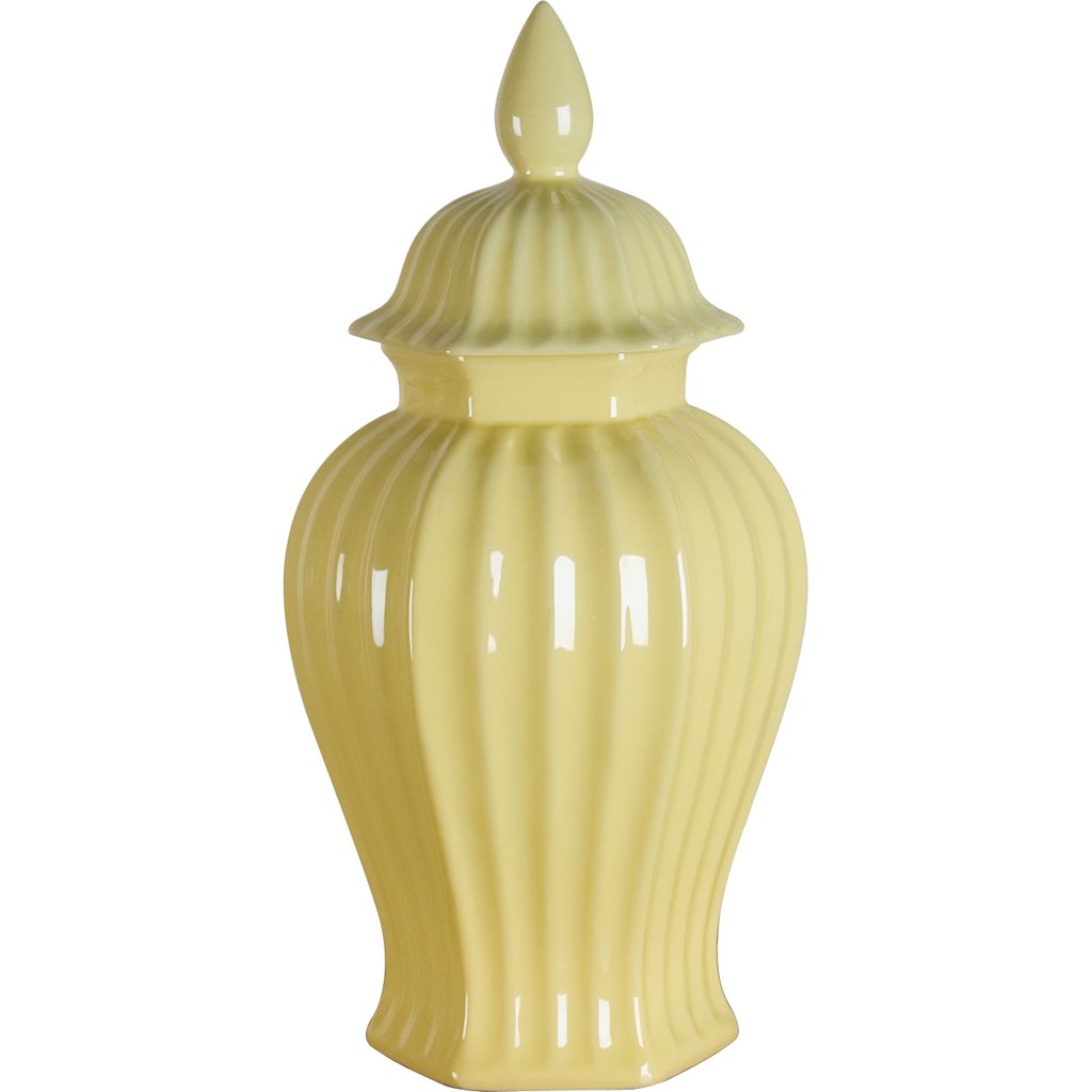 Danny's Fine Porcelain 9l X 9l X 19h (my2415-18) Lined Hex Jar - Yolk Yellow