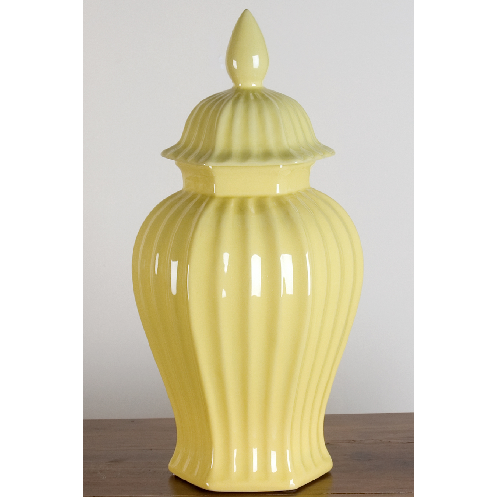 Danny's Fine Porcelain 9l X 9l X 19h (my2415-18) Lined Hex Jar - Yolk Yellow