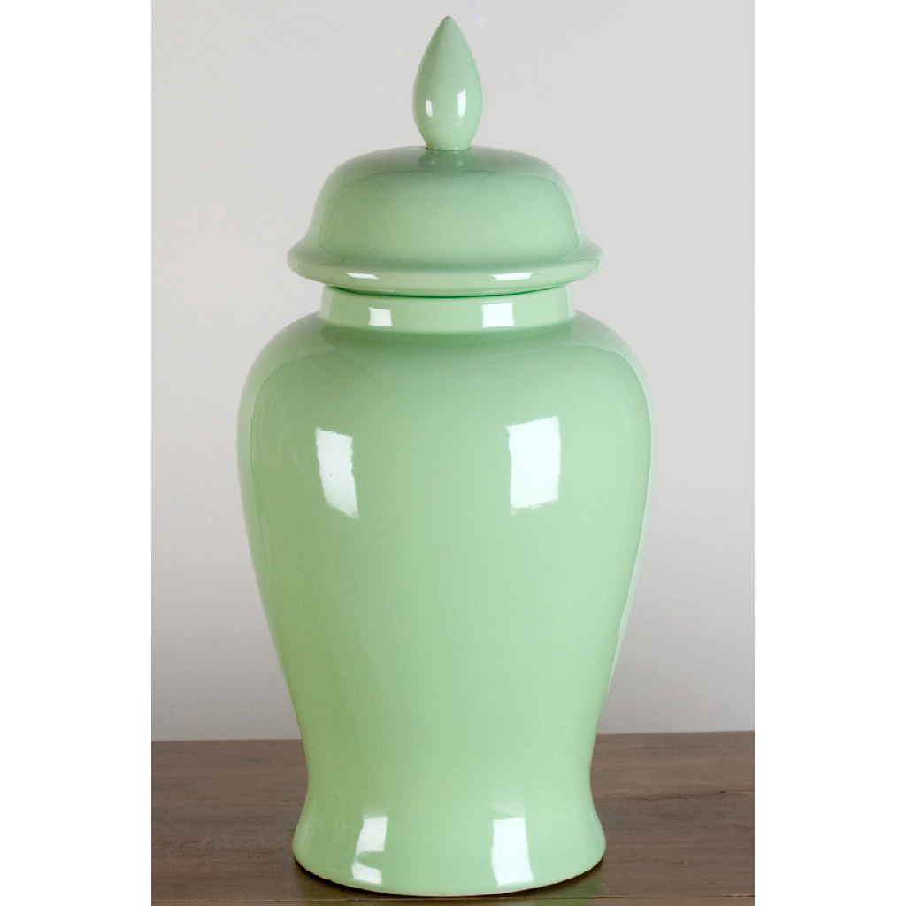Danny's Fine Porcelain Temple Jar-Lime Green