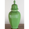 Danny's Fine Porcelain Line Hex Jar- Green