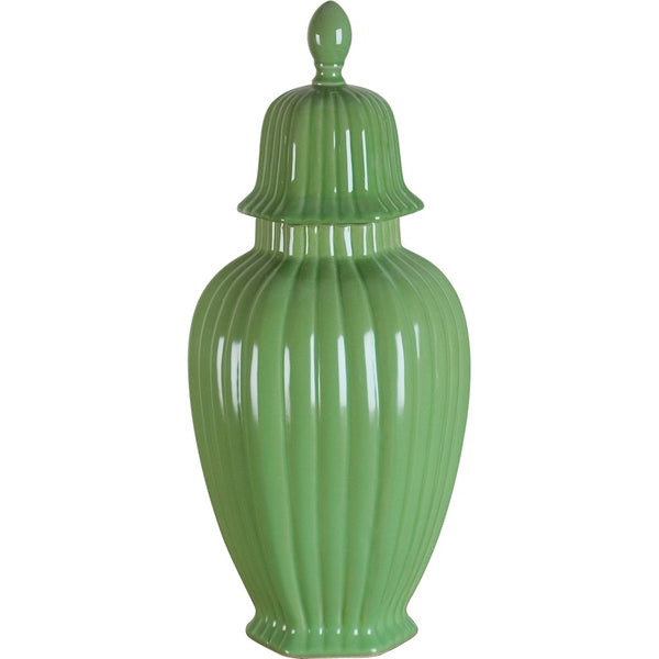Danny's Fine Porcelain Line Hex Jar- Green