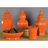Danny's Fine Porcelain Lined Hex Jar - Happy Orange