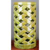Danny's Fine Porcelain 9"l X 9w X 18h Porcelain Lattice Umbrella Stand-Spring Green