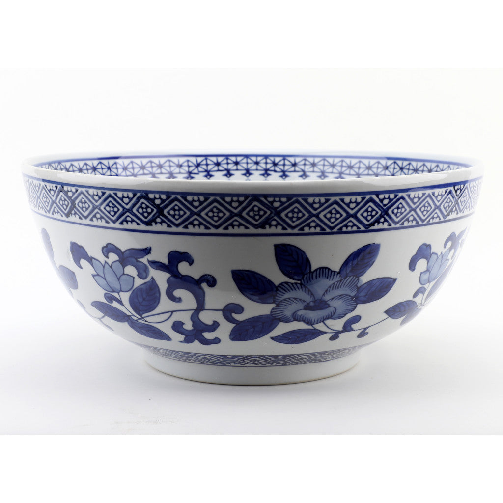 Danny's Fine Porcelain Bowl Blue and White Floral