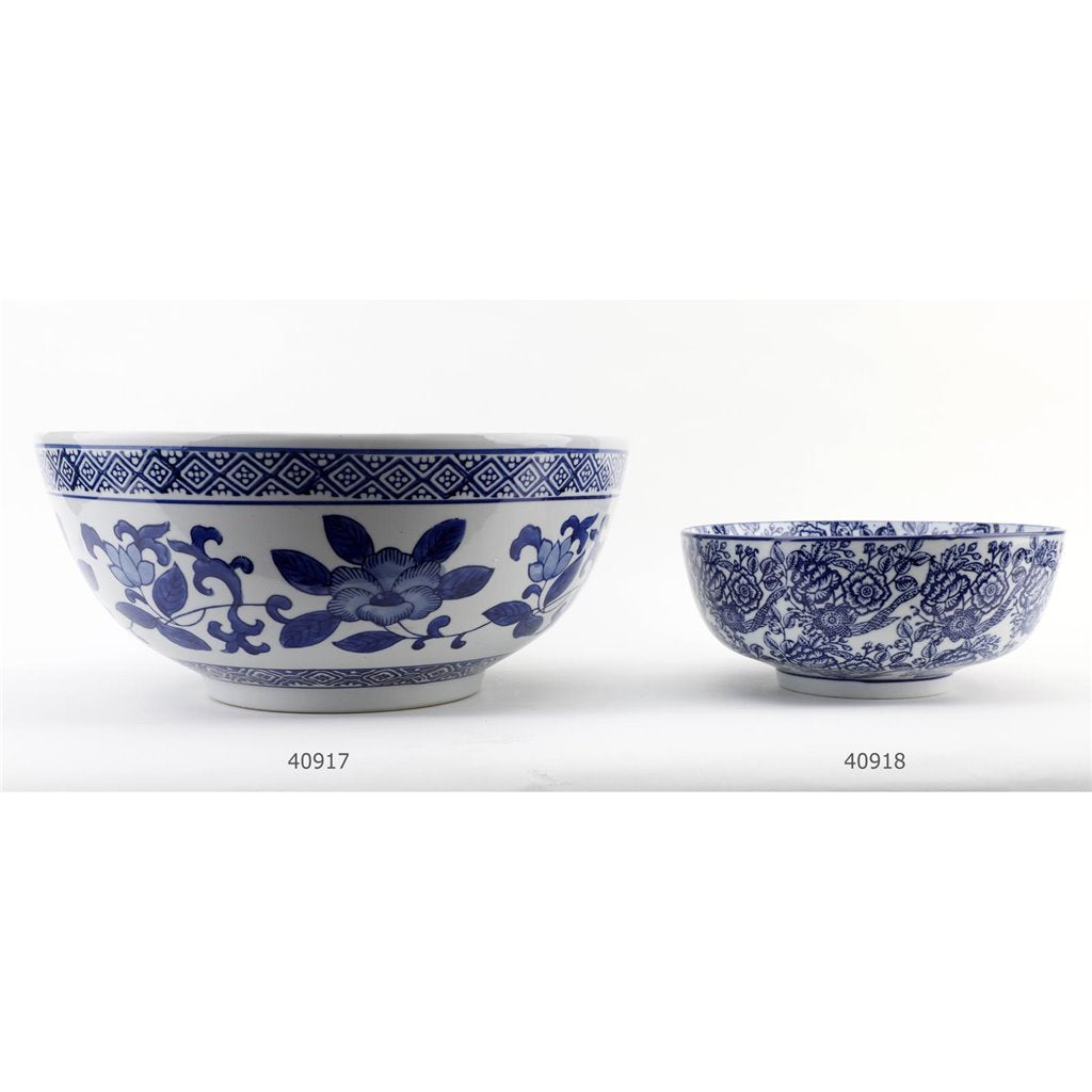 Danny's Fine Porcelain Bowl Blue and White Floral