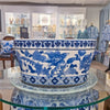 Danny's Fine Porcelain 16"oval Basin Blue & White Flower