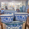 Danny's Fine Porcelain 16"oval Basin Blue & White Flower